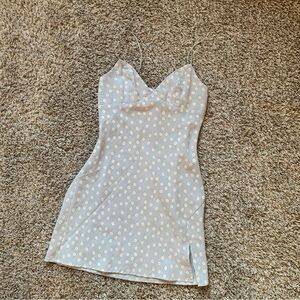 PRINCESS POLLY Blue Dress with White Floral Design